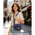 Lightweight Small Square Bag for All Seasons Floral Shoulder Messenger